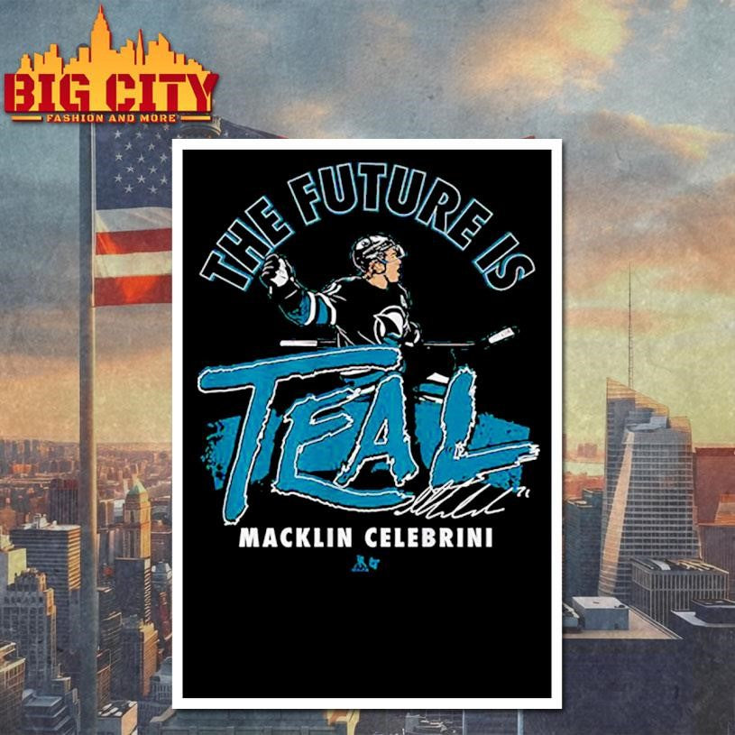 Macklin Celebrini The Future Is Teal Signature Shirt
