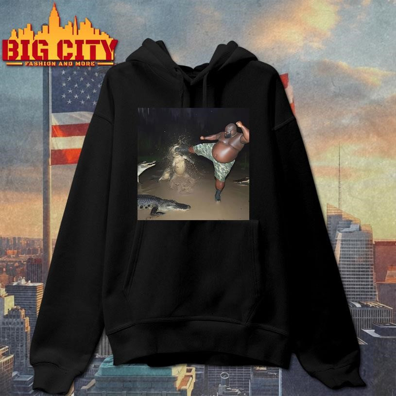 Man Kick Alligator In Swamp Shirt