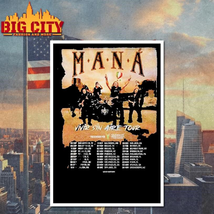 Mana Vivir Sin Aire Tour 2025 Shirt