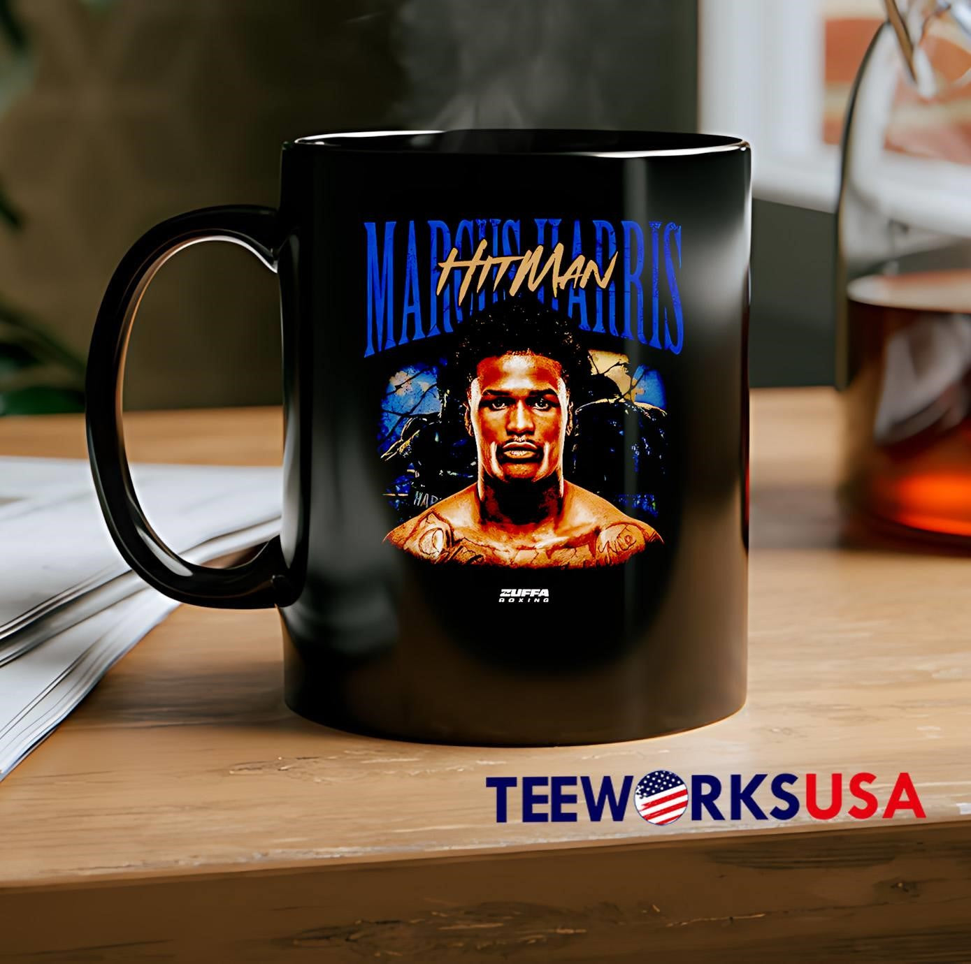 Marcus Harris Hitman Zuffa Boxing Portrait Graphic shirt