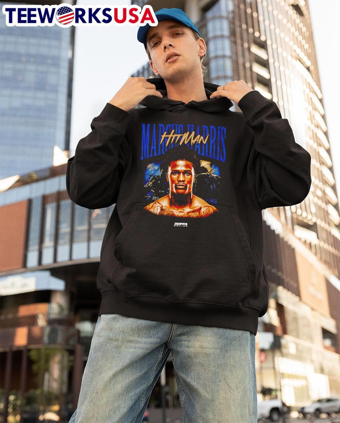 Marcus Harris Hitman Zuffa Boxing Portrait Graphic shirt