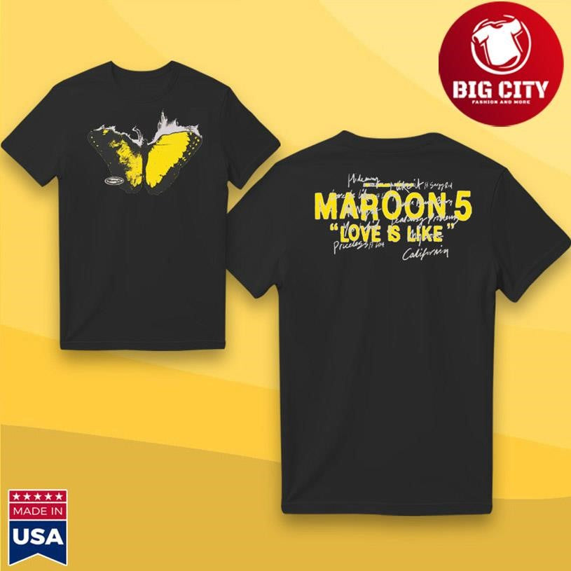 Maroon 5 Love Is Like 2025 Tour Two Sided Shirt