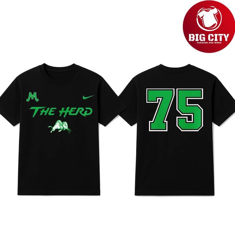 Marshall Thundering Herd 1970 “The Herd” Wordmark For The 75 Two Sided Shirt