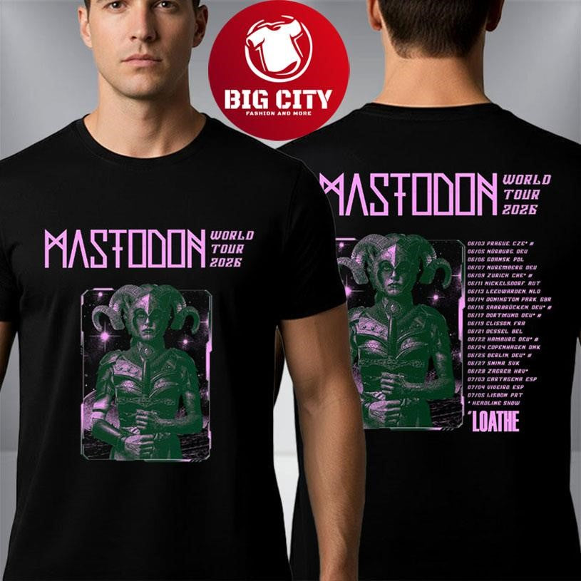 Mastodon World Tour 2026 Venue Tour Dates Two Sided Shirt