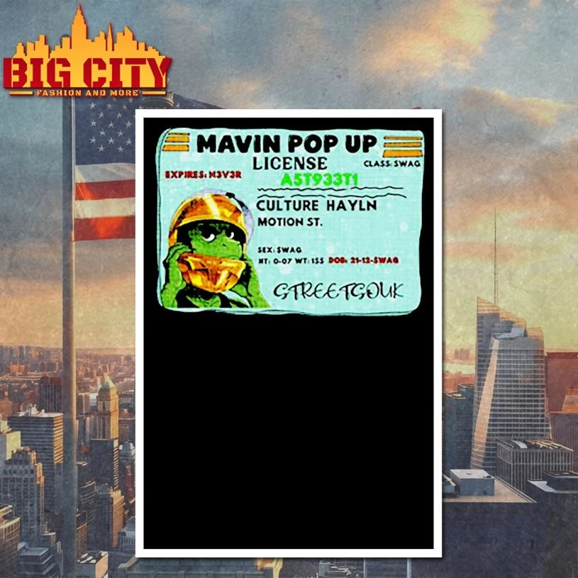 Mavin Pop Up License Graphic shirt
