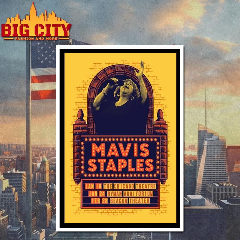 Mavis Staples Live Tour 2026 Chicago Nashville NYC Poster Shirt