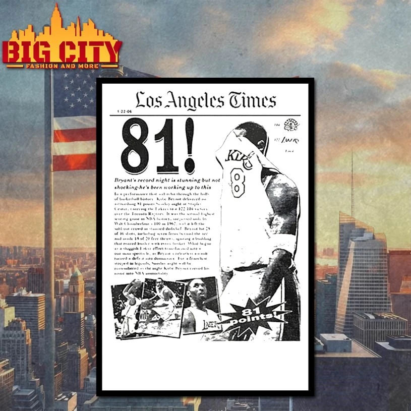 Maxx Crosby Kobe Bryant Los Angeles Times 81 Points shirt