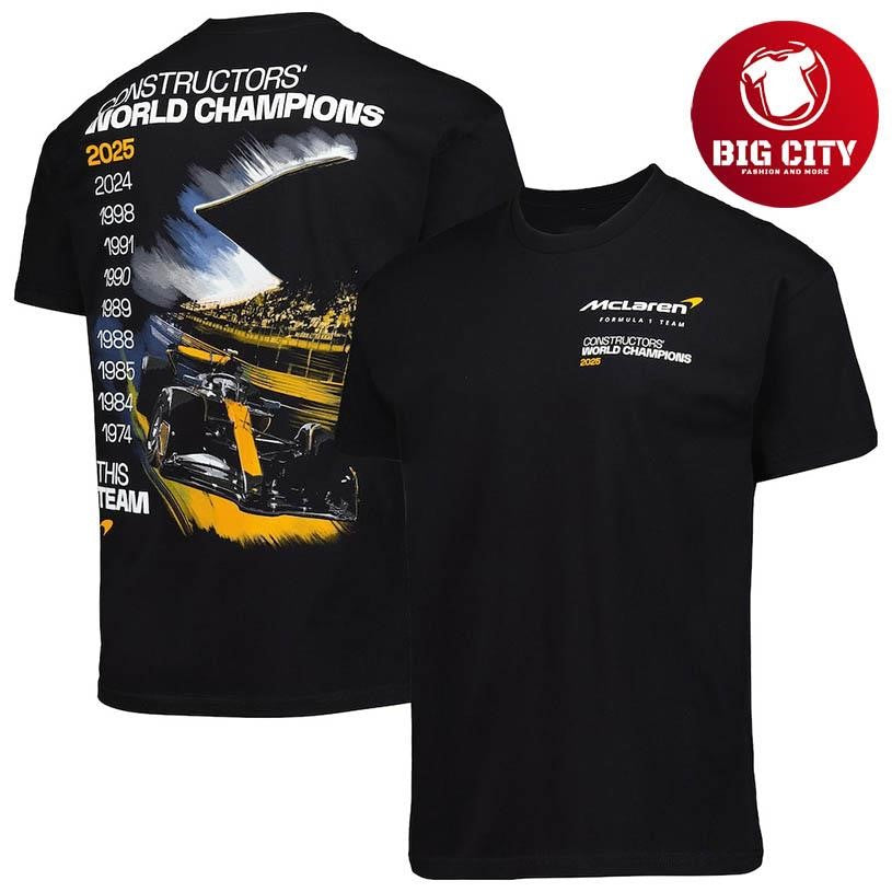 McLaren F1 Team 2025 Constructors’ Championship History Two Sided Shirt