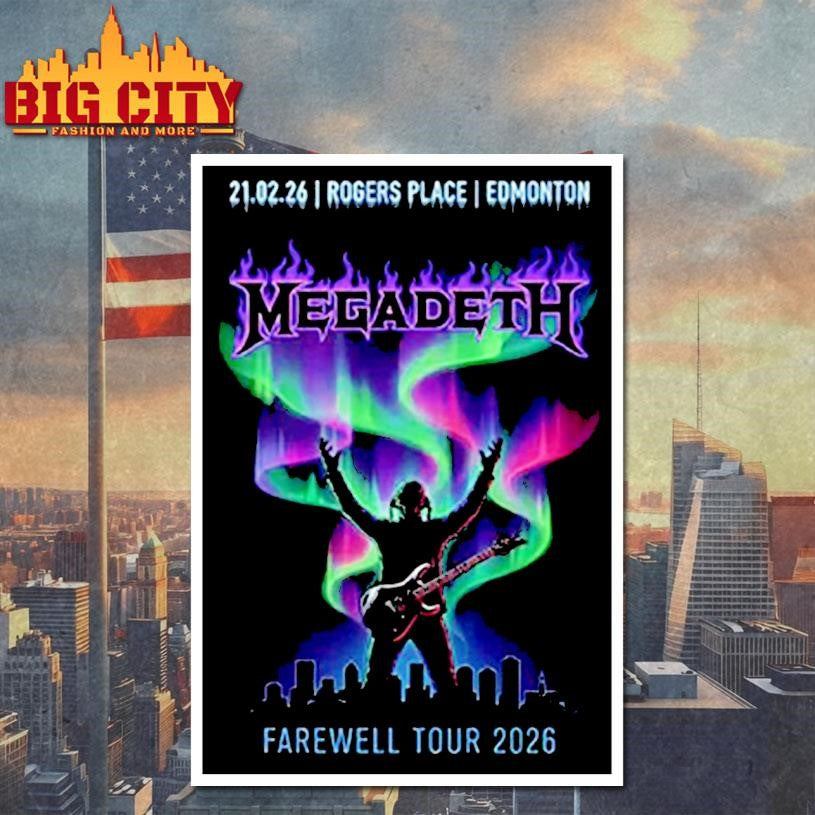 Megadeth Farewell Tour 2026 Edmonton Canada Exclusive Shirt
