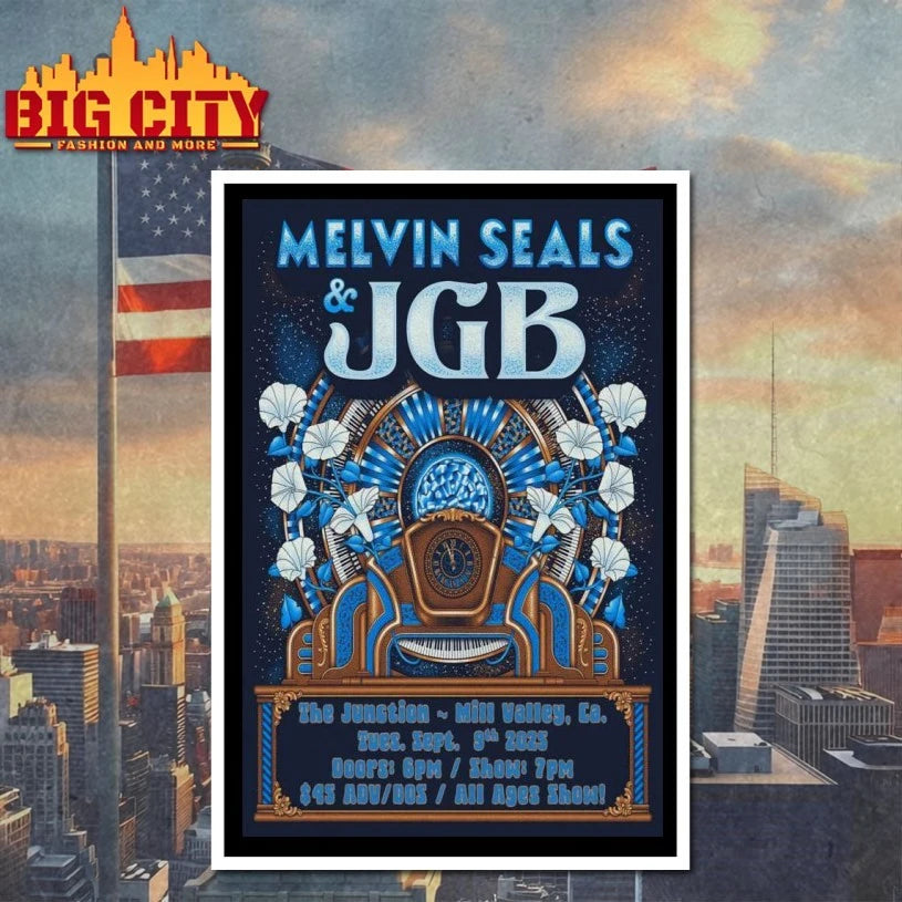 Melvin Seals &amp; JGB 09.09.2025 Mill Valley, CA Tour Poster shirt