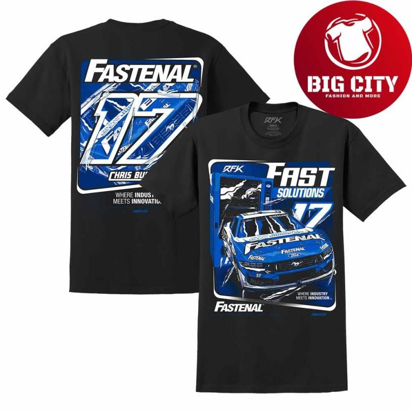 Men’s Chris Buescher RFK Racing Black Fastenal Car Shirt