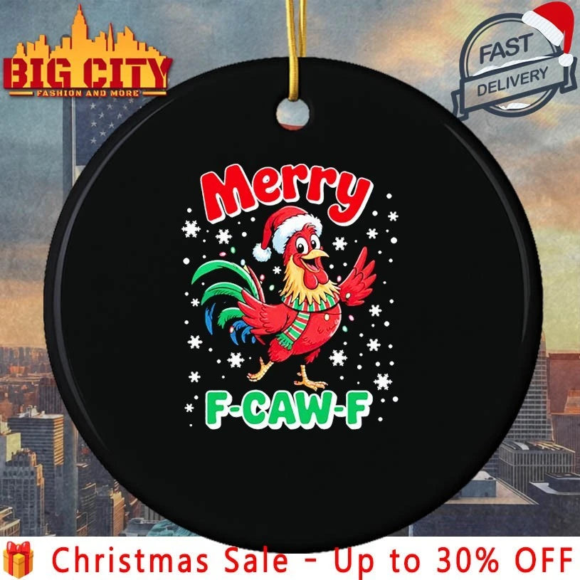 Merry F-Caw-F Christmas Chicken Funny shirt