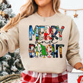 Merry and Bright Sweatshirt, Christmas Movies Shirt, Vintage Christmas Sweatshirt, Merry Christmas Shirt, Retro Christmas Sweater, 90s Holiday Shirt
