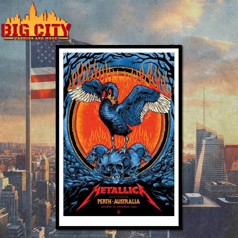 Metallica Burswood WA November 1 2025 Merch Poster Shirt
