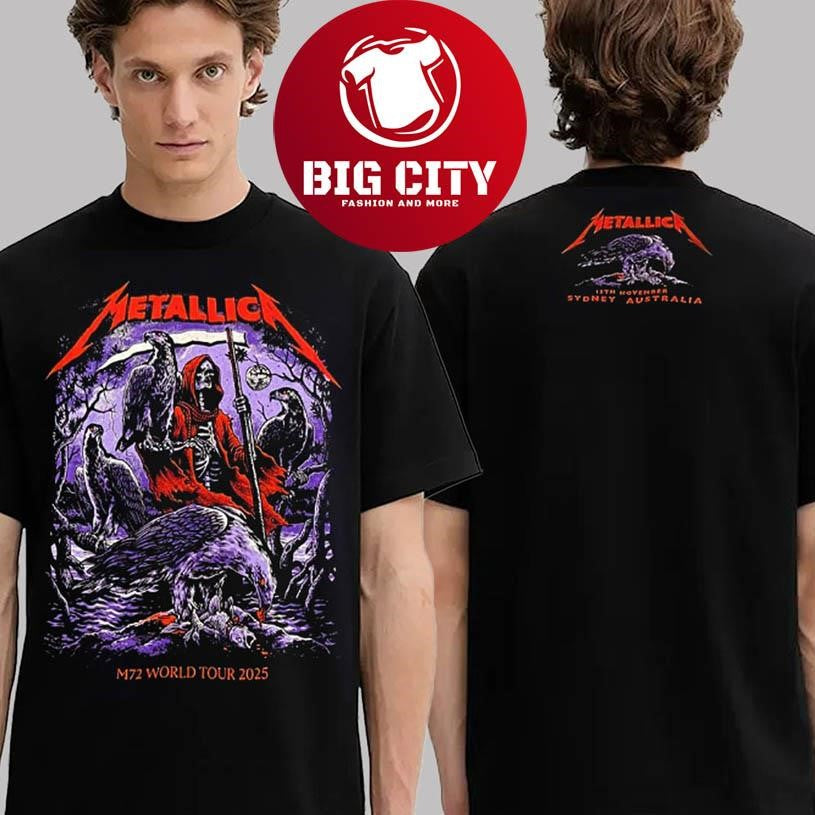 Metallica M72 Sydney 2025  Australia On November 15th 2025 Two Sides Shirt