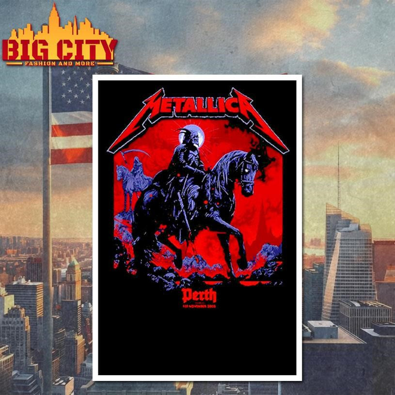 Metallica Perth 2025 Western Australia Optus Stadium Exclusive Shirt
