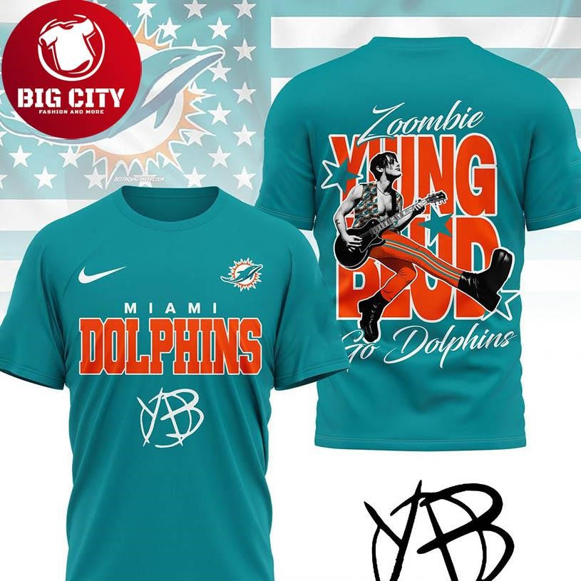 Miami Dolphins Yungblud Zombie 2025 Go Dolphins Two Sided Shirt