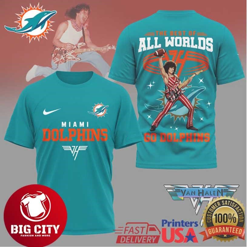 Miami Dolphins x Van Halen The Best of All Worlds Two Sided Shirt