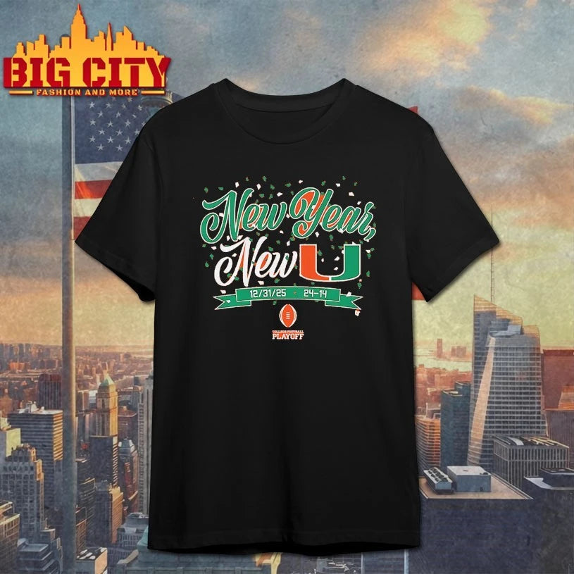 Miami Football CFP New Year, New U Shirt