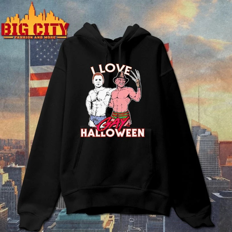Michael Myers And Freddy Krueger I Love Gay Halloween shirt
