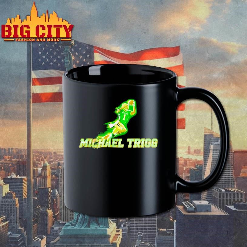 Michael Trigg football player Neon Green action graphic shirt
