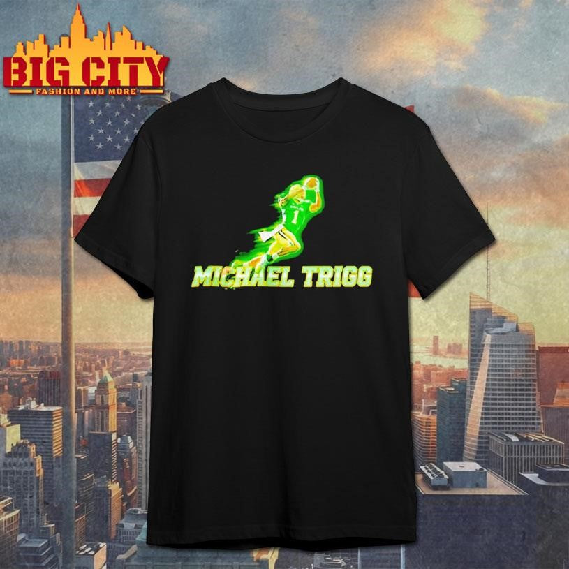 Michael Trigg football player Neon Green action graphic shirt