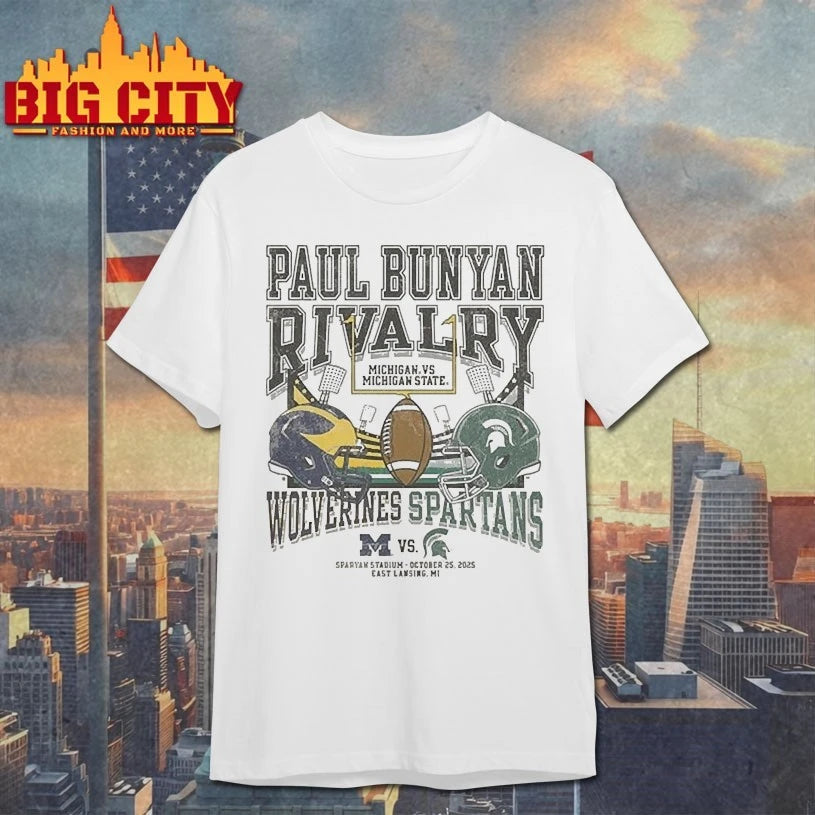 Michigan State Spartans Ivory Football vs Michigan Wolverines Paul Bunyan Rivalry 2025 shirts