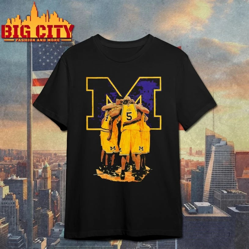 Michigan University Basketball Team Fab Five 5 Sport shirt