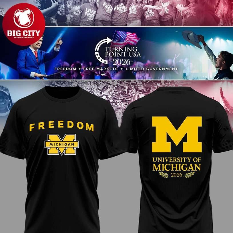 Michigan Wolverines 2026 Turning Point USA x University Of Michigan Two Sided Shirt