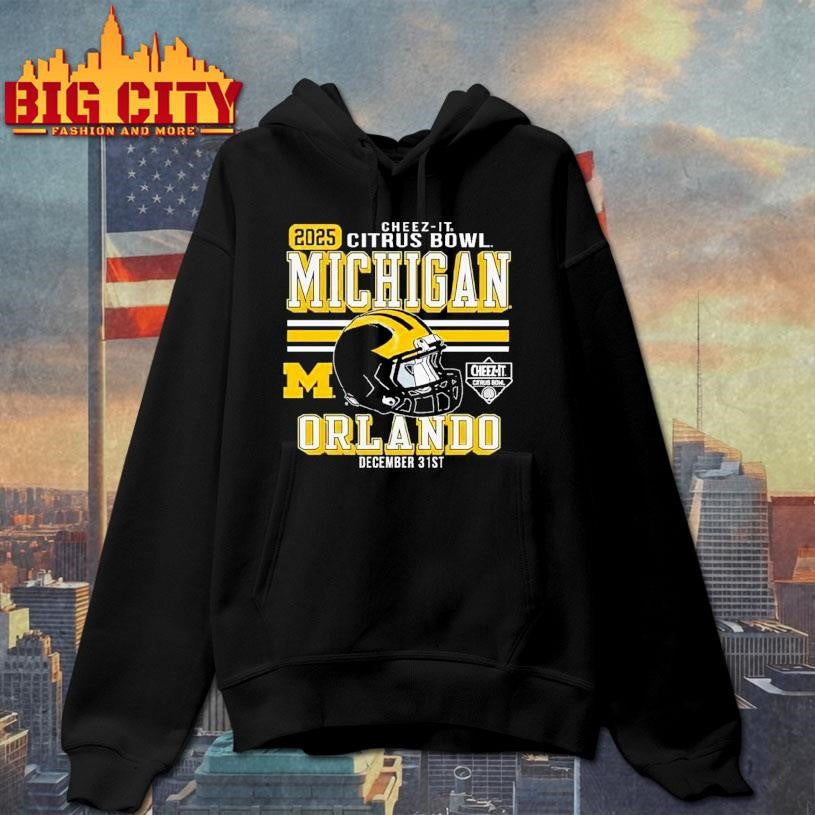 Official Michigan Wolverines Football Cheez-it Citrus Bowl 2025 Helmet Shirt