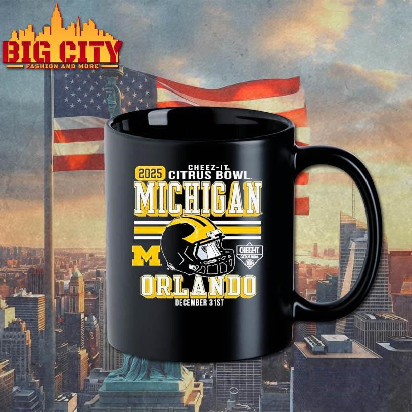 Official Michigan Wolverines Football Cheez-it Citrus Bowl 2025 Helmet Shirt