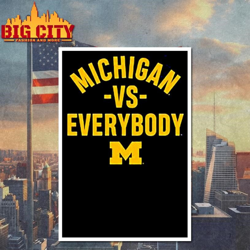 Michigan Wolverines Youth Navy Blue Vs Everybody Short Sleeve Shirt