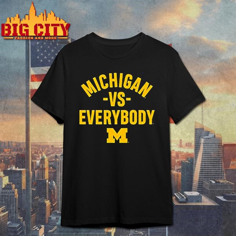 Michigan Wolverines Youth Navy Blue Vs Everybody Short Sleeve Shirt