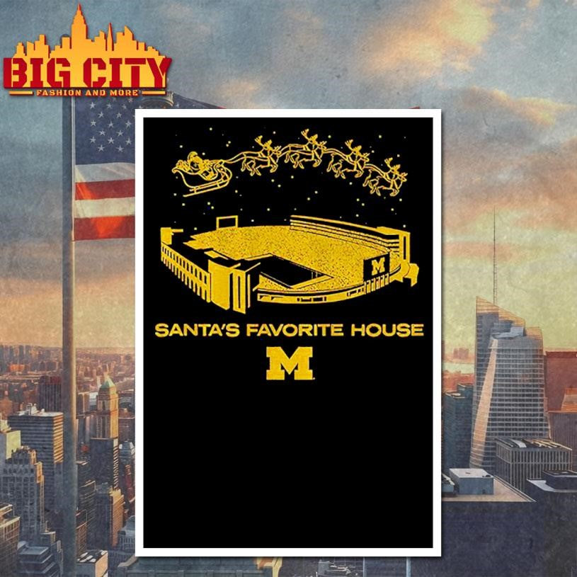 Michigan Wolverines football Santa’s Favorite House Stadium shirt