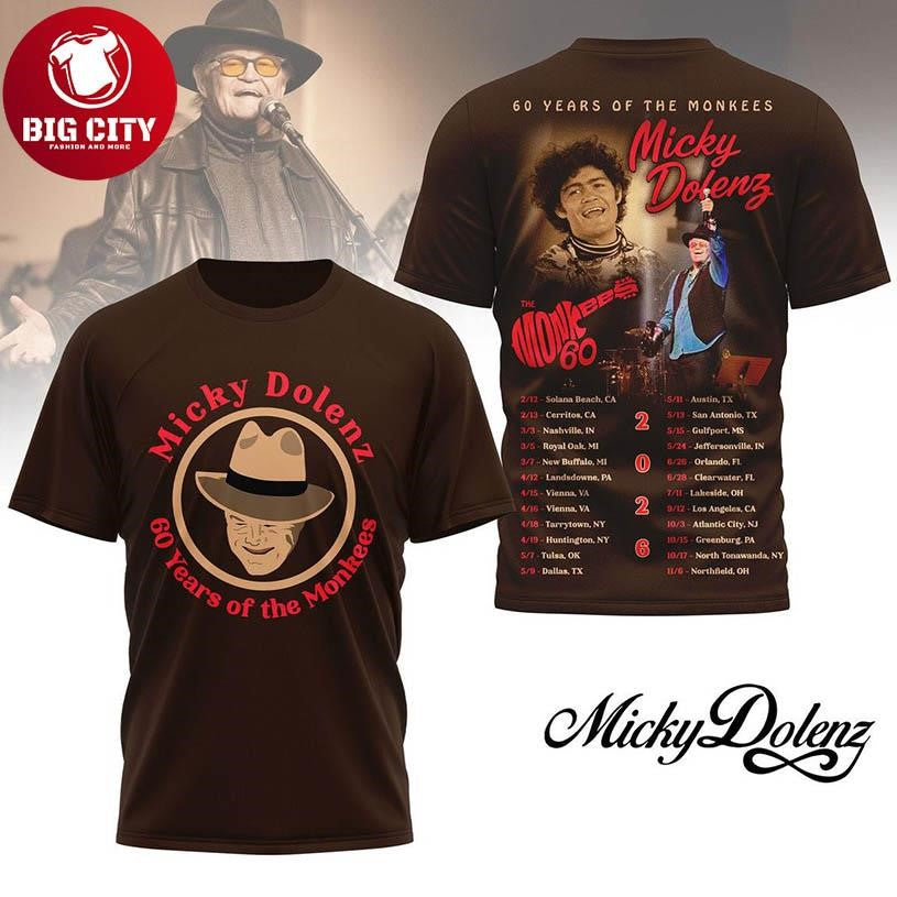 Micky Dolenz 60 Years Of The Monkees 2025 Two Sided Shirt