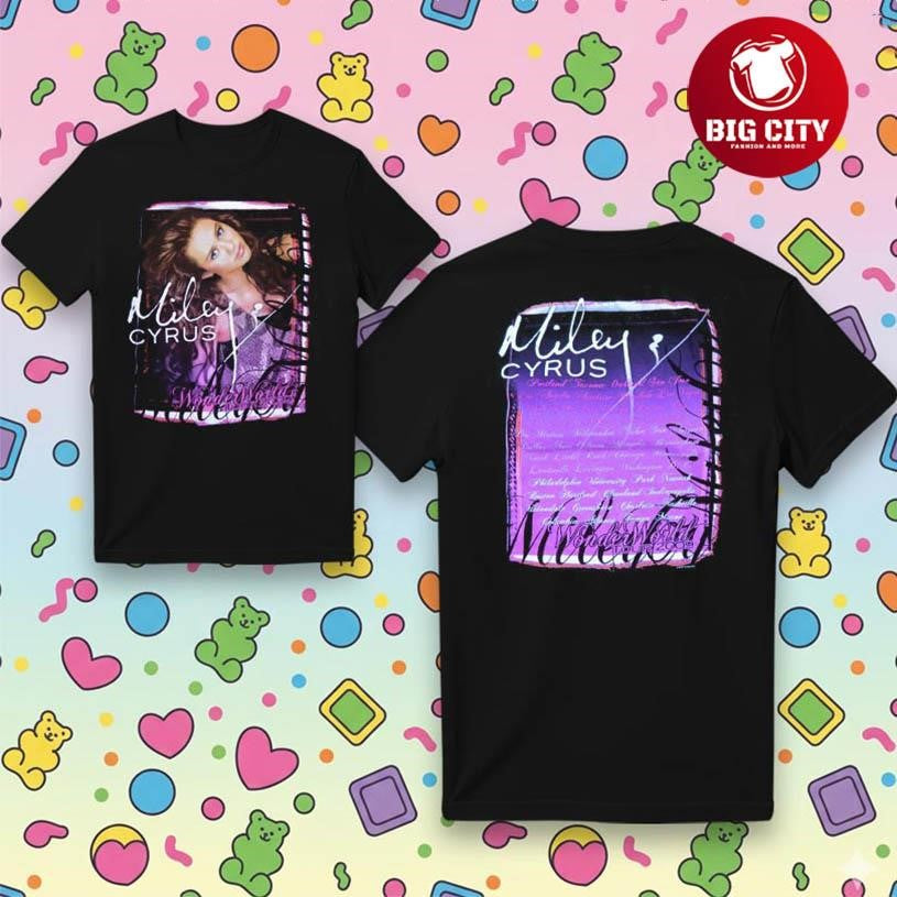Miley Cyrus Wonder World Tour 2009 New Two Sided Shirt