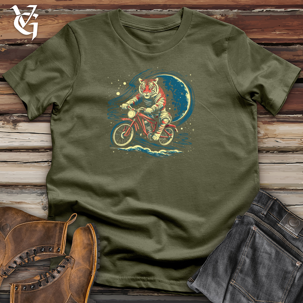 Retro Cosmic Bike Tiger Cotton Tee