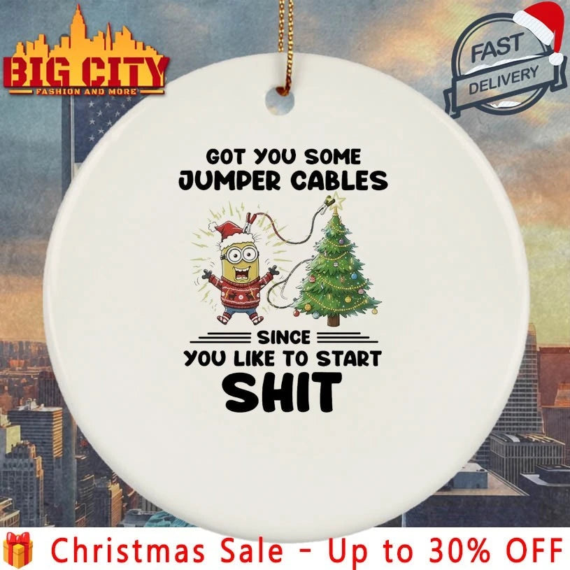Minion Christmas Got You Some Jumper Cables Since You Like To Start Shit shirt