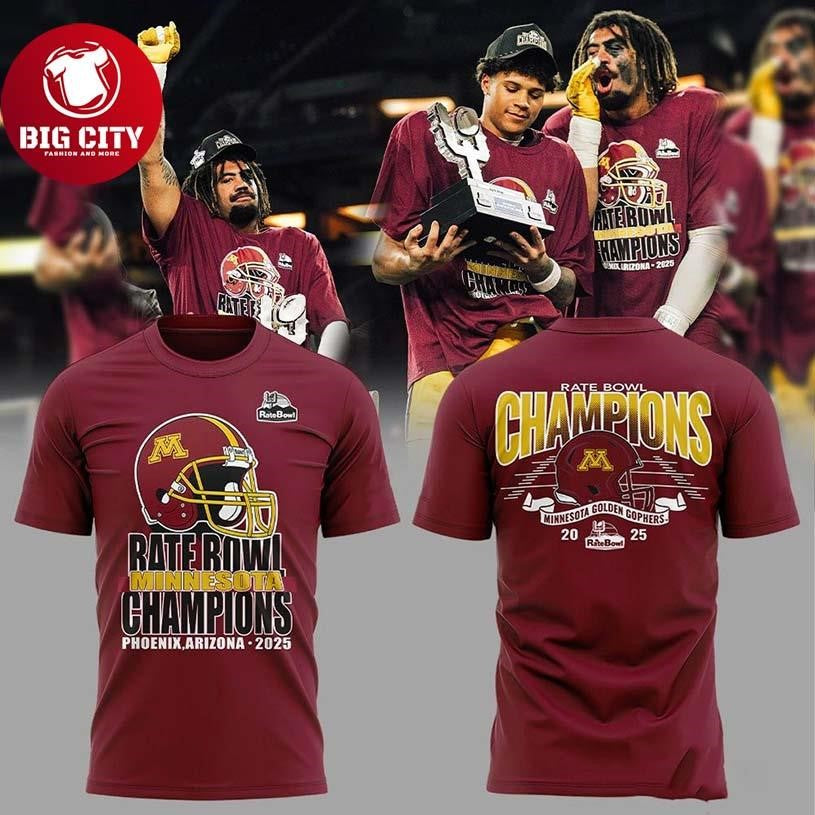 Minnesota Golden Gophers 2025 Champions Rate Bowl Two Sided Shirt