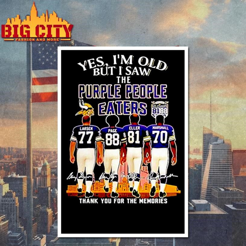 Minnesota Vikings yes I’m old but I saw The purple people eaters 2025 player signature shirt