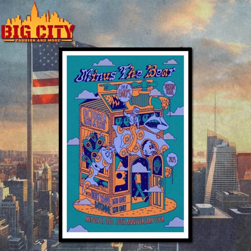 Minus The Bear Fall Tour 2025 Austin TX Poster Shirt