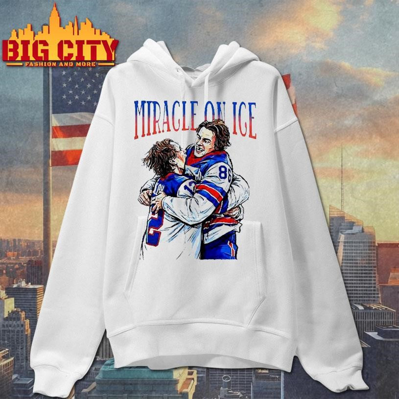 Miracle on ICE Jack Hughes hug Quinn Hughes USA Olympic Gold Medal hockey Shirt