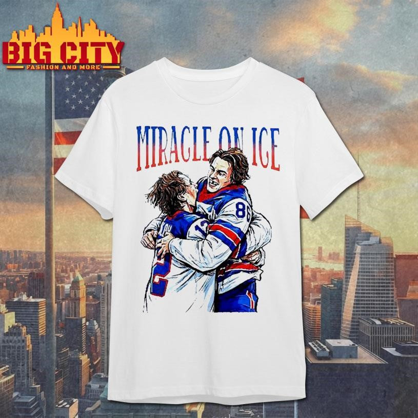 Miracle on ICE Jack Hughes hug Quinn Hughes USA Olympic Gold Medal hockey Shirt