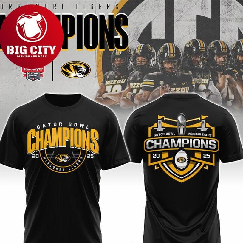 Missouri Tigers Gator Bowl Champions Football 2025 Two Sided Shirt