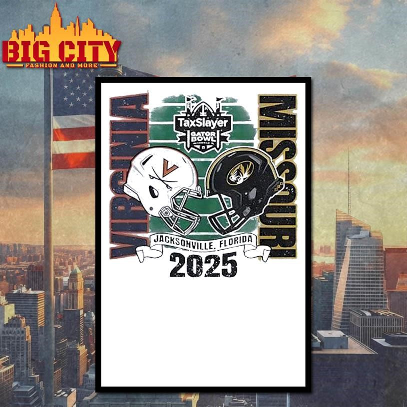 Missouri Tigers vs Virginia Cavaliers 2025 Gator Bowl helmet Shirt