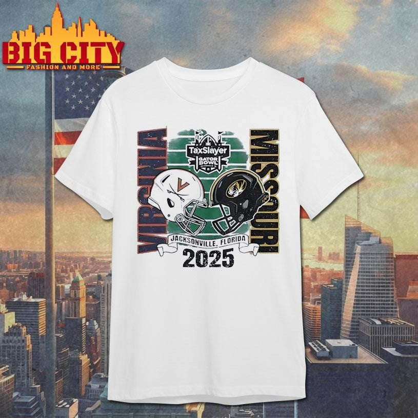 Missouri Tigers vs Virginia Cavaliers 2025 Gator Bowl helmet Shirt