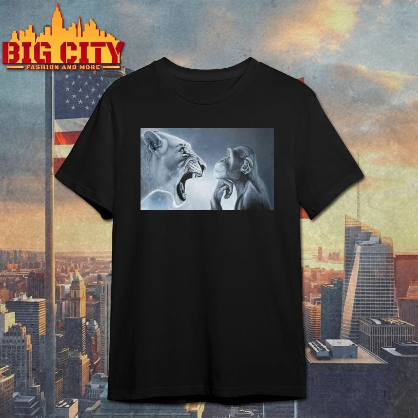 Monkey And Lion Stare Meme shirt