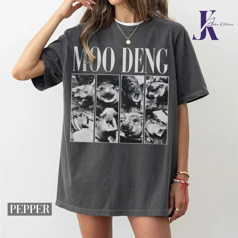 Moo Deng Shirt, Baby Pygmy Hippo Moo Deng Shirt, Moo Deng Halloween Shirt, Trendy Hippo Moo Deng Shirt, Halloween Sweatshirt