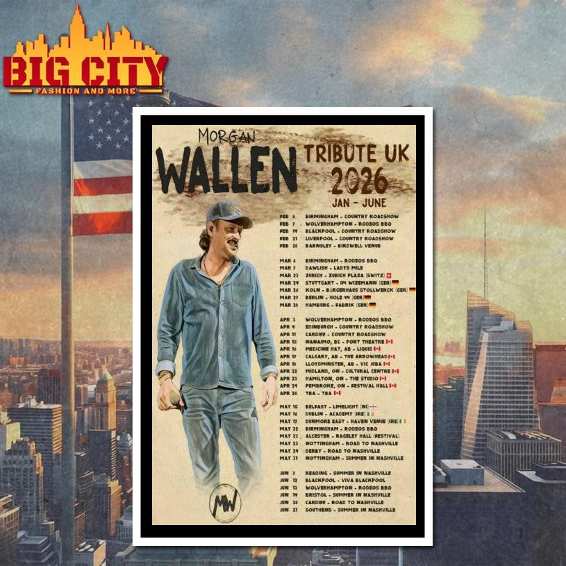 Morgan Wallen Tribute UK 2026 Tour Poster shirt