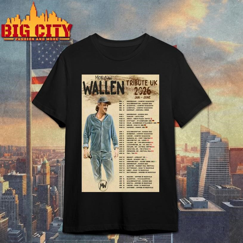 Morgan Wallen Tribute UK 2026 Tour Poster shirt